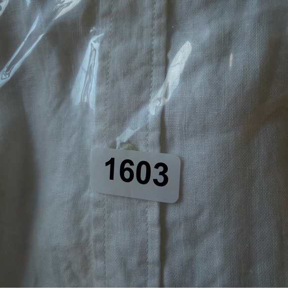 Lacoste White Linen Button-Down Shirt Size 40 - 41603 - Picture 11 of 11